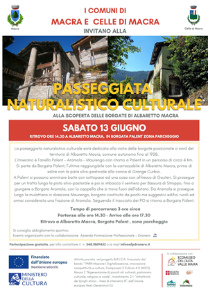 Passeggiata naturalistico culturale alla scoperta delle Borgate a Nord di Albaretto Macra - Sabato 13 giugno 2026